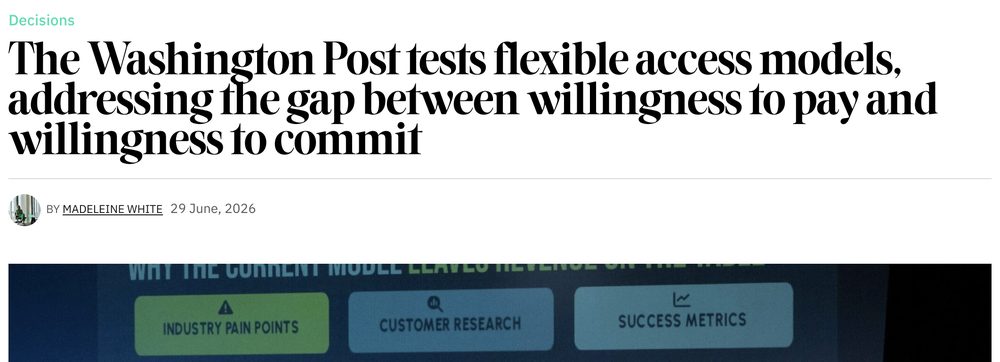 An article on The Washington Post testing flexible access models, filed under Decisions.